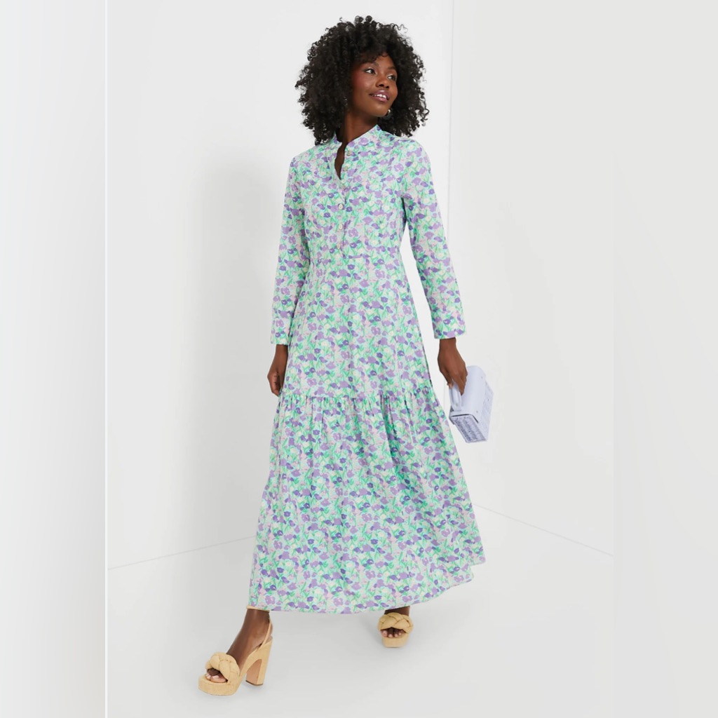 Tuckernuck Hyacinth House Multi Floral Bellflower Maxi Dress